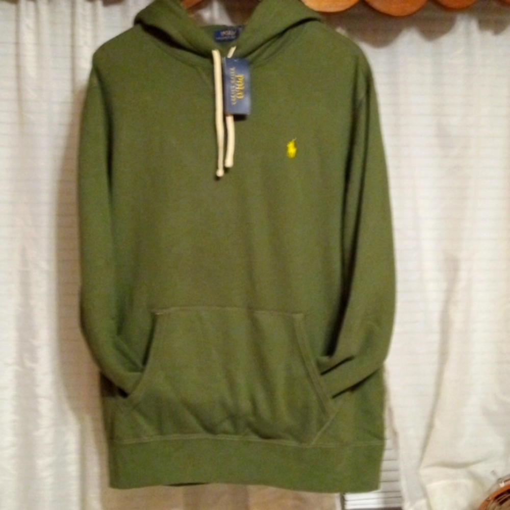Brand new polo hoodie olive green large